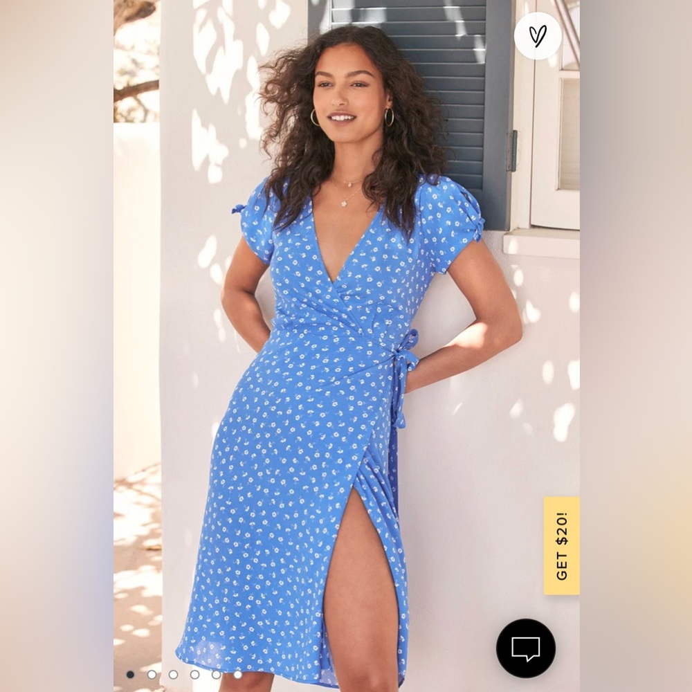 Lulu’s Blue Floral Wrap Dress